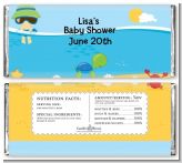 Beach Baby Boy - Personalized Baby Shower Candy Bar Wrappers