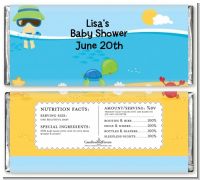 Beach Baby Boy - Personalized Baby Shower Candy Bar Wrappers