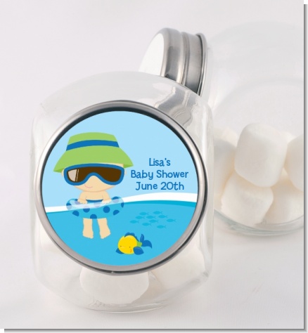 Beach Baby Boy - Personalized Baby Shower Candy Jar