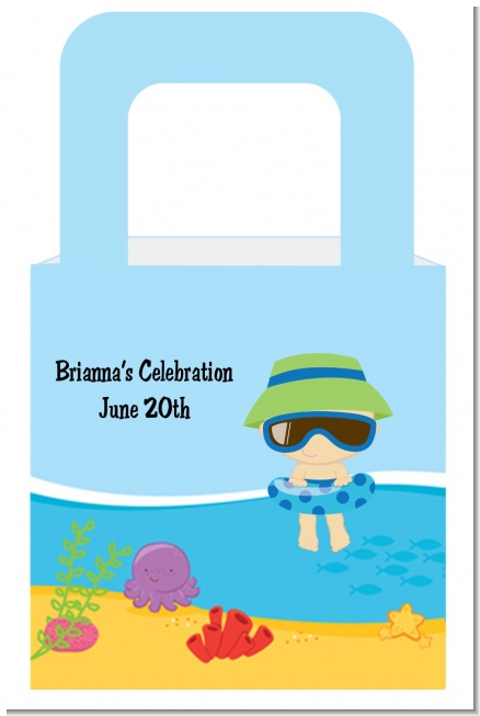 Beach Baby Boy - Personalized Baby Shower Favor Boxes