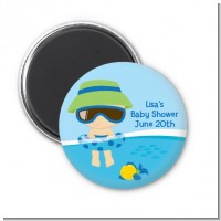 Beach Baby Boy - Personalized Baby Shower Magnet Favors
