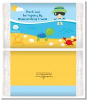 Beach Baby Boy - Personalized Popcorn Wrapper Baby Shower Favors