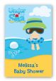 Beach Baby Boy - Custom Large Rectangle Baby Shower Sticker/Labels thumbnail