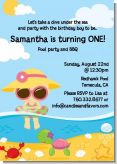 Beach Girl - Birthday Party Invitations