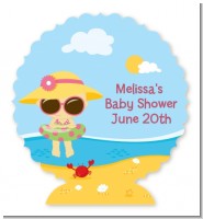 Beach Baby Girl - Personalized Baby Shower Centerpiece Stand