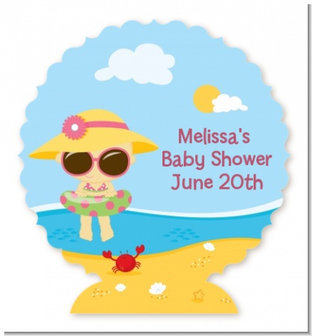 Beach Baby Girl - Personalized Baby Shower Centerpiece Stand