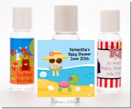 Beach Baby Girl - Personalized Baby Shower Hand Sanitizers Favors