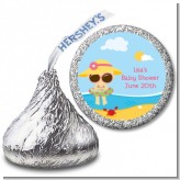 Beach Baby Girl - Hershey Kiss Baby Shower Sticker Labels Beach Baby Girl - Hershey Kiss Baby Shower Sticker Labels