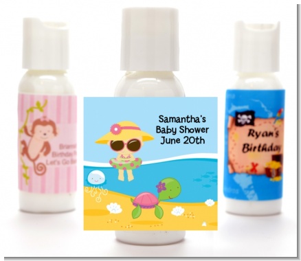 Beach Baby Girl - Personalized Baby Shower Lotion Favors