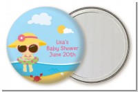 Beach Baby Girl - Personalized Baby Shower Pocket Mirror Favors