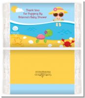 Beach Baby Girl - Personalized Popcorn Wrapper Baby Shower Favors