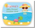 Beach Baby Girl - Personalized Baby Shower Rounded Corner Stickers thumbnail