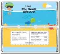 Beach Baby Hispanic Boy - Personalized Baby Shower Candy Bar Wrappers