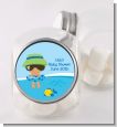 Beach Baby Hispanic Boy - Personalized Baby Shower Candy Jar thumbnail