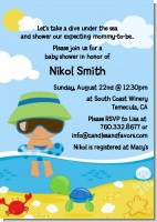 Beach Baby Hispanic Boy - Baby Shower Invitations