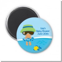 Beach Baby Hispanic Boy - Personalized Baby Shower Magnet Favors