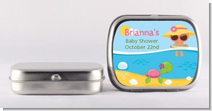 Beach Baby Hispanic Girl - Personalized Baby Shower Mint Tins