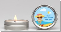 Beach Baby Hispanic Girl - Baby Shower Candle Favors