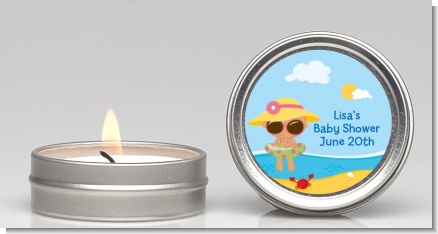 Beach Baby Hispanic Girl - Baby Shower Candle Favors