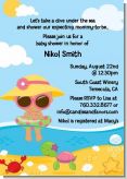 Beach Baby Hispanic Girl - Baby Shower Invitations