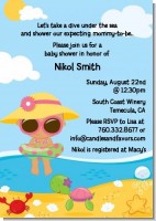 Beach Baby Hispanic Girl - Baby Shower Invitations
