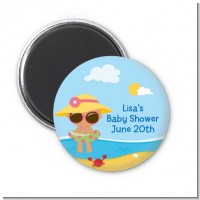 Beach Baby Hispanic Girl - Personalized Baby Shower Magnet Favors