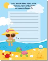 Beach Baby Hispanic Girl - Baby Shower Notes of Advice