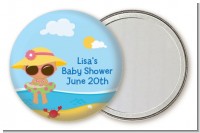 Beach Baby Hispanic Girl - Personalized Baby Shower Pocket Mirror Favors