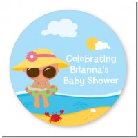 Beach Baby Hispanic Girl - Personalized Baby Shower Table Confetti