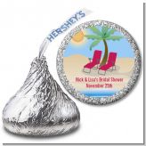 Beach Chairs - Hershey Kiss Bridal Shower Sticker Labels