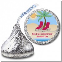 Beach Chairs - Hershey Kiss Bridal Shower Sticker Labels