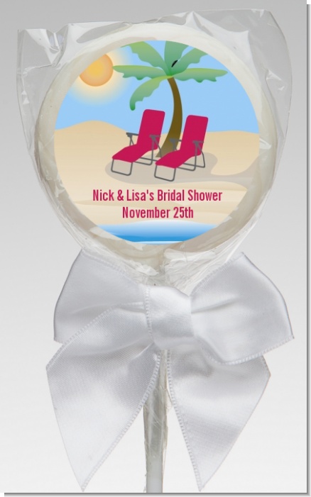 Beach Chairs - Personalized Bridal Shower Lollipop Favors