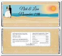 Beach Couple - Personalized Bridal Shower Candy Bar Wrappers