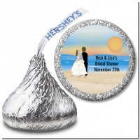 Beach Couple - Hershey Kiss Bridal Shower Sticker Labels