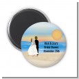 Beach Couple - Personalized Bridal Shower Magnet Favors thumbnail