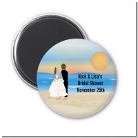 Beach Couple - Personalized Bridal Shower Magnet Favors