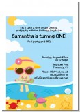 Beach Girl - Birthday Party Petite Invitations