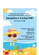 Beach Girl - Birthday Party Petite Invitations thumbnail