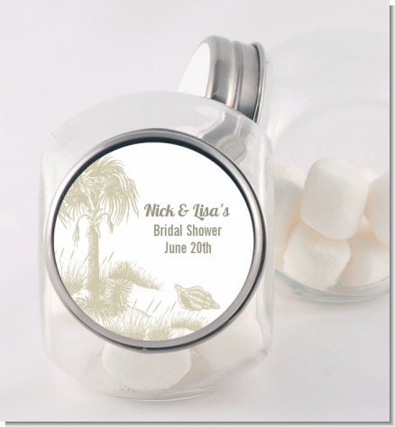 Beach Scene - Personalized Bridal Shower Candy Jar