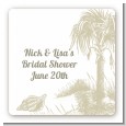 Beach Scene - Square Personalized Bridal Shower Sticker Labels thumbnail