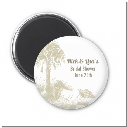 Beach Scene - Personalized Bridal Shower Magnet Favors