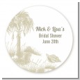 Beach Scene - Round Personalized Bridal Shower Sticker Labels thumbnail