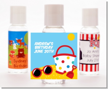 Beach Toys - Personalized Birthday Party Hand Sanitizers Favors