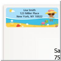 Beach Baby African American Girl - Baby Shower Return Address Labels