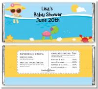 Beach Baby Asian Girl - Personalized Baby Shower Candy Bar Wrappers