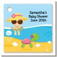 Beach Baby Asian Girl - Personalized Baby Shower Card Stock Favor Tags thumbnail