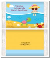 Beach Baby Asian Girl - Personalized Popcorn Wrapper Baby Shower Favors