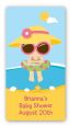 Beach Baby Girl - Custom Rectangle Baby Shower Sticker/Labels thumbnail