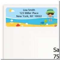 Beach Baby Hispanic Boy - Baby Shower Return Address Labels