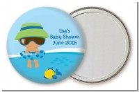 Beach Baby Hispanic Boy - Personalized Baby Shower Pocket Mirror Favors